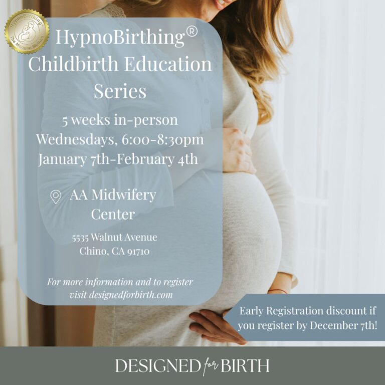 January HypnoBirthing Childbirth digital flyer 768x768