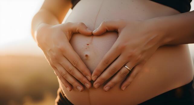 loving touch on pregnant belly photo 1